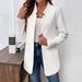 Men's Slim Fit Polyester Blazer Jacket - Wrinkle-Free, Stand Collar, Long Sleeve, Elegant Office Wear (White/Black/Gray, S-Xxl)_ecoleips.com