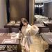 French-Inspired Belted Wool Coat With Faux Fur Cuffs – Elegant Trench Coat For Women (S-XXL, Grey/Beige)_ecoleips.com