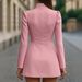 Women's Elegant Slim Fit Dress Autumn Solid Color Stand Collar Single Breasted Short Sleeve_ecoleips.com