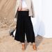 Suitable For All Seasons Linen Cotton Washed For Women 2025 Summer New Loose Casual Solid Color Elastic Waist Simple Nine-Point Wide-Leg Pants_ecoleips.com