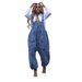 Women's Fashion Casual Wide Leg Denim Overalls Slim Fit Flared Denim Jumpsuit – Stretchy Washed Long Sleeve_ecoleips.com