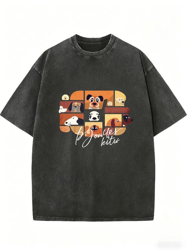 Vintage Washed Oversized T-Shirt For Women, Relaxed Fit Short Sleeve Crew Neck Casual Top For Daily Summer Wear_ecoleips.com