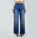 Women's European American Style Starry Rhinestone Denim Jeans Loose Straight Leg Casual Trousers Sparkly Street Style Long Pants_ecoleips.com