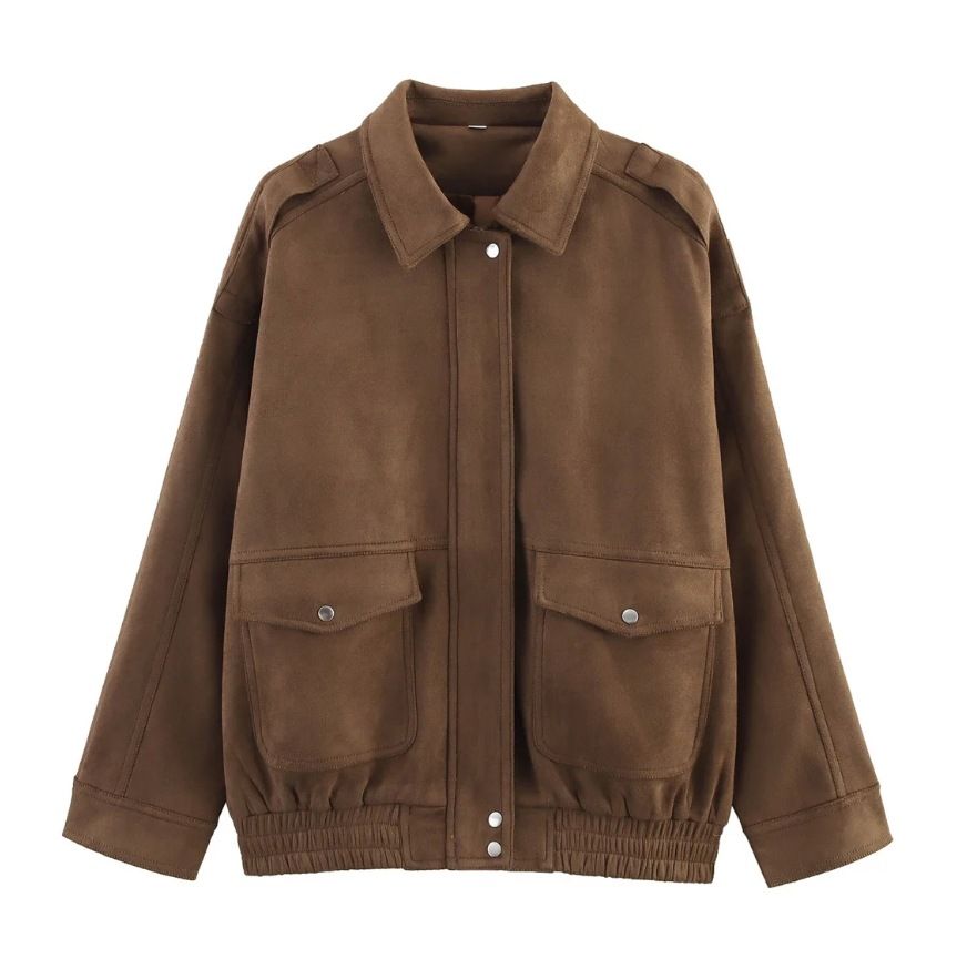 Soft Velvet-Touch Jacket - Oversized Casual Blazer For Women | Versatile & Stylish (Dark Brown/Light Brown, XS/S/M/L)_ecoleips.com