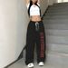 New Women's Hip Hop Dance Pants Loose Fit Streetwear Jazzy Trousers With Pockets - High Waist Stretchy Polyester Pants For Urban Fashion (Black/White/_ecoleips.com