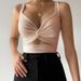European And American Foreign Trade Women's Tank Top With Ins Twist Elastic Straps, New V-neck, Backless, Small_ecoleips.com