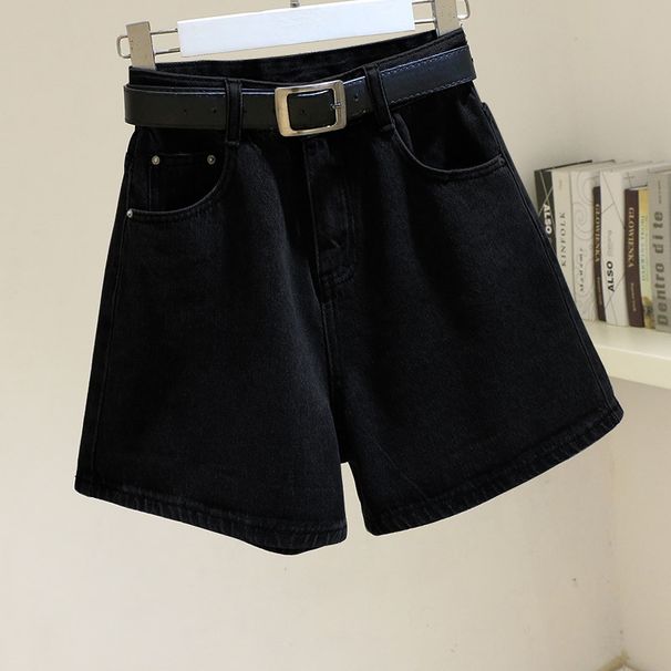 K Cowboy Shorts, Women's New Style, Internet Famous, High Waist, Simple And Slimming, Loose And Wide Leg Versatile A-line Pants. No Belt_ecoleips.com