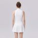 Small Stand-up Collar Zipper Sleeveless Tennis Dress Set Anti-light Elastic Quick-drying Sports Skirt With Chest Pad Tennis Skirt_ecoleips.com