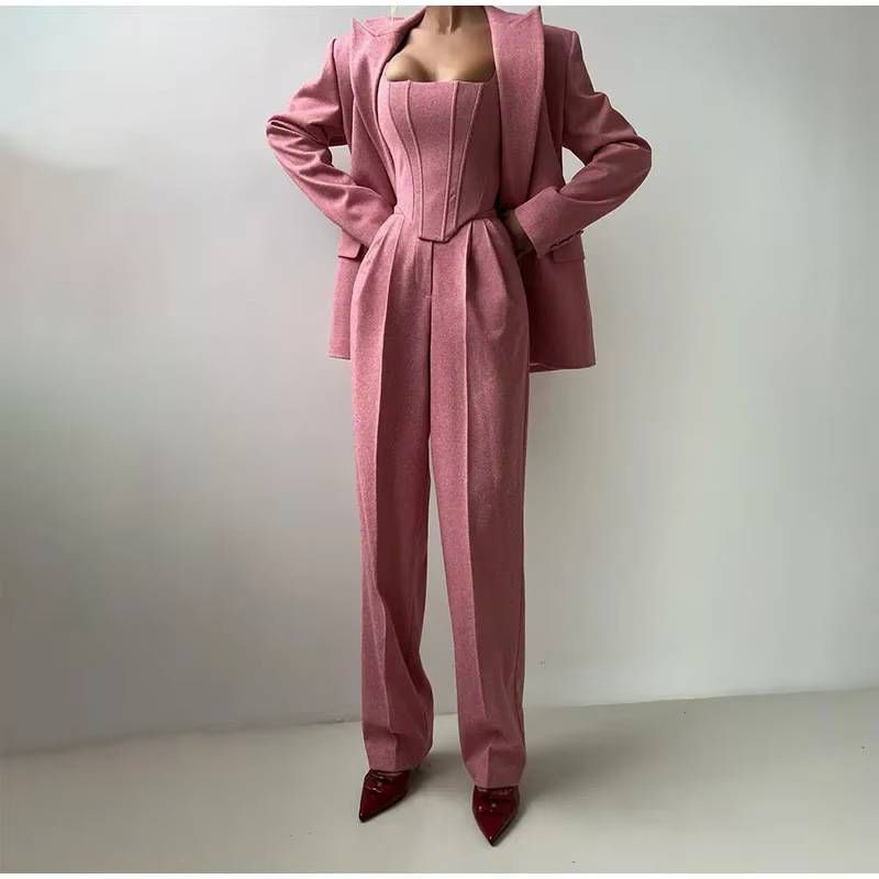 Women's Clothing women's fashion casual suits elegant women's suit jackets, coats and trousers three pieces_ecoleips.com