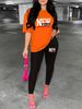 Women's Casual Loose Fashion NEW YORK Pattern Printed Loose T-shirt+cropped Pants Two-piece Set Summer Home Sportswear Daily Wear-474_ecoleips.com