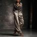 Women's Clothing V Neck Sleeveless Waist Cinching Wide Leg Pants Suit Women's Fashionable Casual Two Piece Set European American Style_ecoleips.com