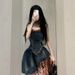 French Style Stunning Sweet And Spicy Girl Strapless Denim Dress For Women In Summer, High-End Feeling, Slim Waist,_ecoleips.com