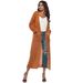 Women's European American Style Long Thin Cardigan Sweater With Large Pockets Wool Material Multi-Color Slit Design A8019_ecoleips.com