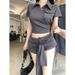 Tall 2025 Summer New Versatile Comfortable Slim Fit Short Top And Shorts Two-Piece Set For Women_ecoleips.com