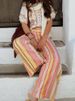 HH Fashion Colorful Striped Pants For Women Sweet Multicolor Wide Leg Long Trousers Spring Autumn Female Cusual Straight Jeans_ecoleips.com