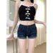 Low Waist Super Short Elastic Denim Shorts Women's Spring Summer New Sexy Spicy Slim Fit Butt Ultra Shorts Vintage Style_ecoleips.com