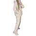 European American Cross-Border Sports Suit For Women, Autumn Winter Zipper Lazy Style Casual Hooded Sweatshirt With Full_ecoleips.com