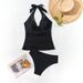 Women's Fashion Cutout Monokini Swimsuit – Floral Lace & Mesh Panel Slimming Bikini Set (Wire-Free, UPF 50+)_ecoleips.com