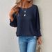 Elegant Ruffle Sleeve Everyday Tee - Crinkle Texture Round Neck Blouse For Women Comfortable Round Neck & Relaxed Fit_ecoleips.com