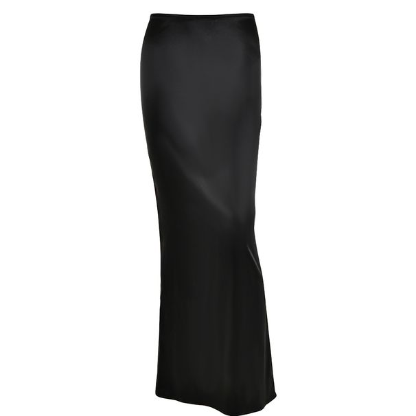 Women's Clothing New Long Skirts Fashionable Sexy Versatile Hip Wrapped Long Satin Skirt_ecoleips.com