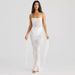 Women's Backless Maxi Dress With Flowing Tie Straps - Elegant Sheer Bodycon Evening Gown, Sexy Slit Long Dress For Parties_ecoleips.com