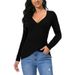 Aria Basics Aria Basics European American Cross-border Foreign Trade Women's Long-sleeve Autumn Trendy T-shirt With Irregular Hem, Solid Color,_ecoleips.com