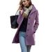 Women's Clothing Elegant Winter Wool Coat For Women - Vintage Style Long Coat With Half High Collar, Multiple Pockets, Slim Fit, Warm & Stylish_ecoleips.com