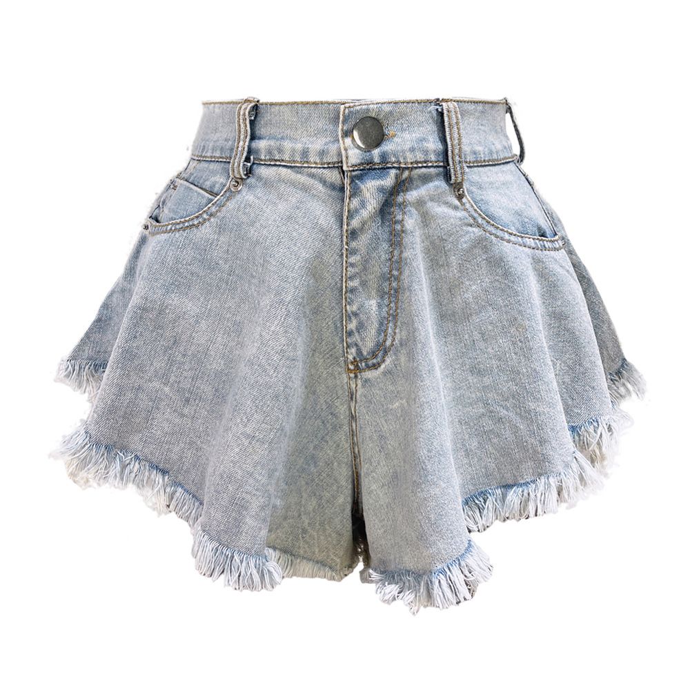 Women's Distressed Denim Shorts - High Waisted Ripped Jeans With Frayed Hem Trendy Loose Fit Summer Fashion_ecoleips.com