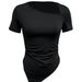 Purely Sexy Irregular Slanted Neck Short-sleeve T-shirt For Women, New Summer Style, Slim-fit, Flatteri Women's_ecoleips.com