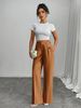 K High Waisted Suit Pants New Women's Casual Loose Straight Leg Business Commuting Wide Leg Pants For Women_ecoleips.com