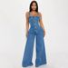 Women's Clothing Fashion Casual Sexy Overalls Denim Jumpsuit Wide Leg Pants_ecoleips.com