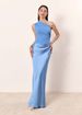 Sexy Off-Shoulder Ruffle Wrap Satin Mermaid Dress – High Waist Elegant Formal & Party Wear For Women (Coffee, Olive, Lake Blue)_ecoleips.com