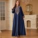 Fashion Elegant Beaded Handmade Beaded Long Skirt Light Luxury Heavy Work Abaya Women's Robe Musilin New_ecoleips.com