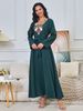 Modest Abaya Dress/Muslim Dress Women 2-Piece Casual Long Sleeve Sweater & Skirt Set - Soft V-Neck Knit Cardigan & Flowy Skirt Combo(S/M/L)_ecoleips.com