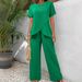 Women's Summer Casual Loose Pullover Set Two Piece Round Neck Short Sleeve Irregular_ecoleips.com