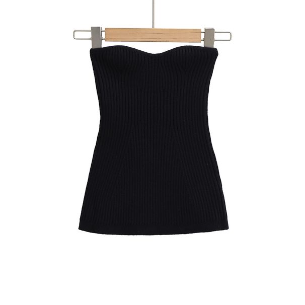 Aria Basics Aria Basics FS545-25 Early Spring New European And American INS Blogger Style Pure Desire High Elastic Slim Fit Knitted Tube Top_ecoleips.com
