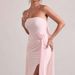 Elegant Strapless Sleeveless Off-the-Shoulder Long Dress Autumn Winter European American Style Slit Dress with Train_ecoleips.com