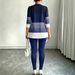 Milk Silk Women's Three Piece Set Striped Color Blocked Irregular Cardigan Camisole Pants Cross Border Exclusive Europe & America_ecoleips.com