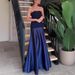 Women's Clothing Summer Sexy Tube Top Satin Sleeveless Stitching Solid Color Dress_ecoleips.com