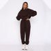 Women's Clothing Autumn And Winter Women's Plus Velvet Sports Loose Hooded Pullover Top Drawstring Trousers Casual Suit_ecoleips.com
