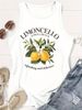 Tank Top Limoncello Lemon T-shirt Printed Vest Print Women’s Sleeveless Crew Neck Casual Top_ecoleips.com