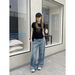 ICC Early Spring New Street Style Personalized Graffiti Straight Slim Jeans For Women Trendy Guangzhou Thirteen Lines_ecoleips.com