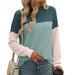 2025 Autumn/Winter New Round Neck Twist Bar Color Block Long Sleeve Loose T-shirt For Women_ecoleips.com
