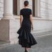 Slim Fitting Asymmetrical Ruffle Dress Elegant New Arrival Women's Clothing Dress_ecoleips.com