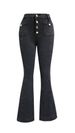 Elastic Slim Fit Splicing Flared Denim Trousers High Waist Fashionable Slim Hot Girl Trousers_ecoleips.com