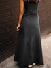 Women's Clothing Ins New Ladies Midsummer Retro Cotton Denim Washed Old Suspenders Slim Buttoned Long Skirt_ecoleips.com