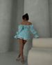 Women's Elegant Off-Shoulder Lace Shirt Wide Leg Shorts Set European American Style Summer Tie-Up Cross Border Clothing_ecoleips.com