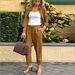 Women's Clothing Women's Autumn Linen Harem Pants Set Solid Color Cotton Linen Loose Fit Long Pants With Belt Retro Style_ecoleips.com