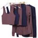 Women's 3-Piece Workout Set – Breathable Jacket, U-Back Sports Bra & 5" Shorts For Yoga, Running & Gym (S-Xxxl, 40+ Colors)_ecoleips.com