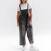 Women's Retro Distressed Ripped Wide Leg Denim Overalls Comfortable Casual Loose Fit European American Fashion Style_ecoleips.com